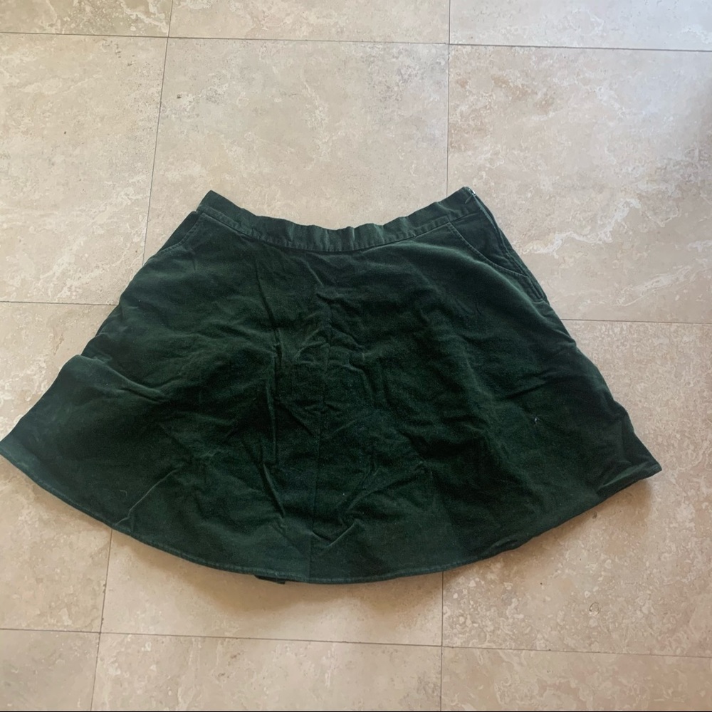 XL ModCloth green velvet skirt